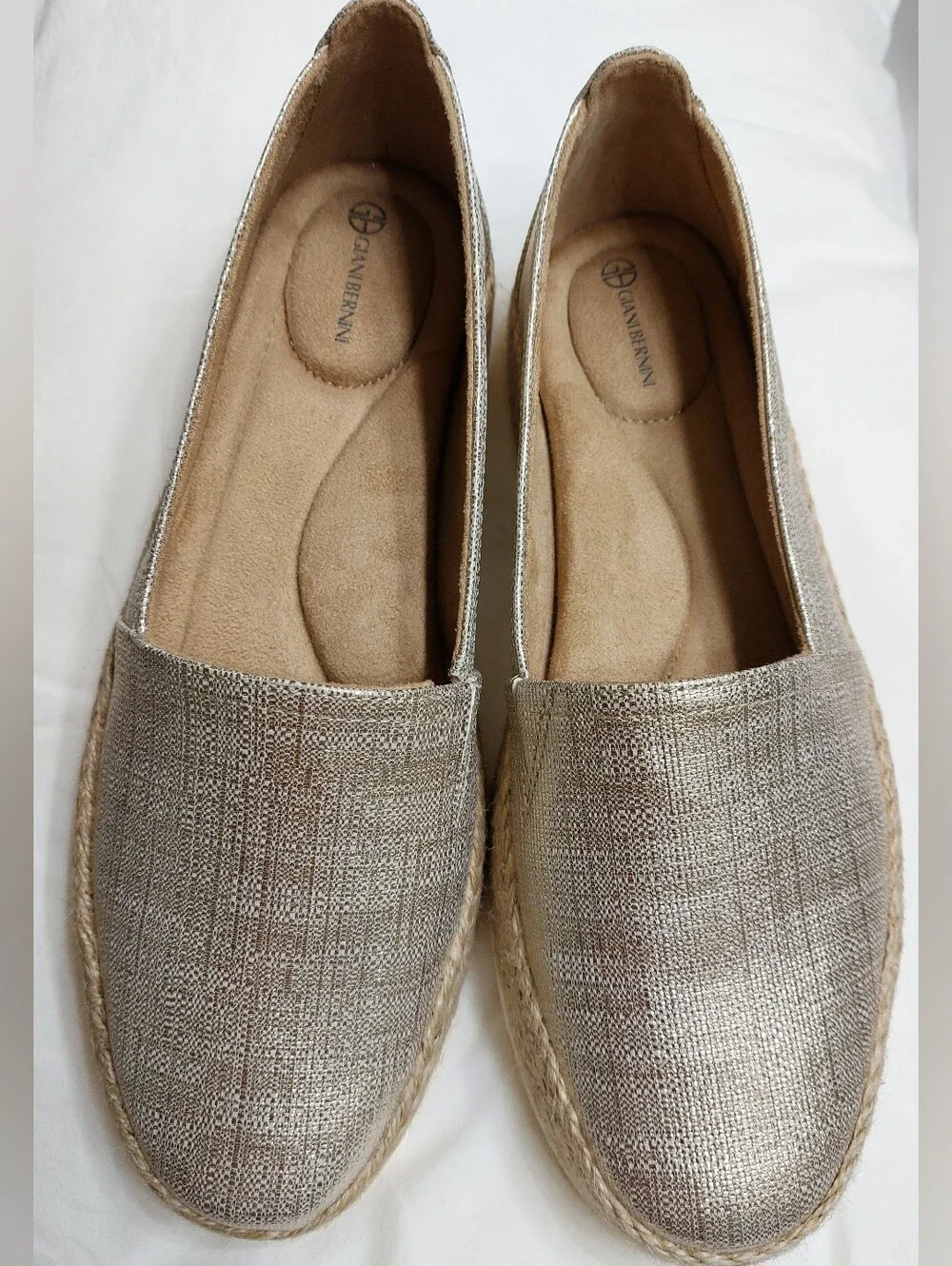 Giani Bernini Gold Metallic Slip-On Espadrilles